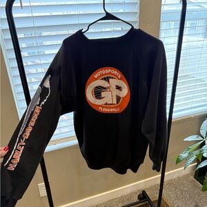 Harley-Davidson Black and Orange Crewneck Sweater